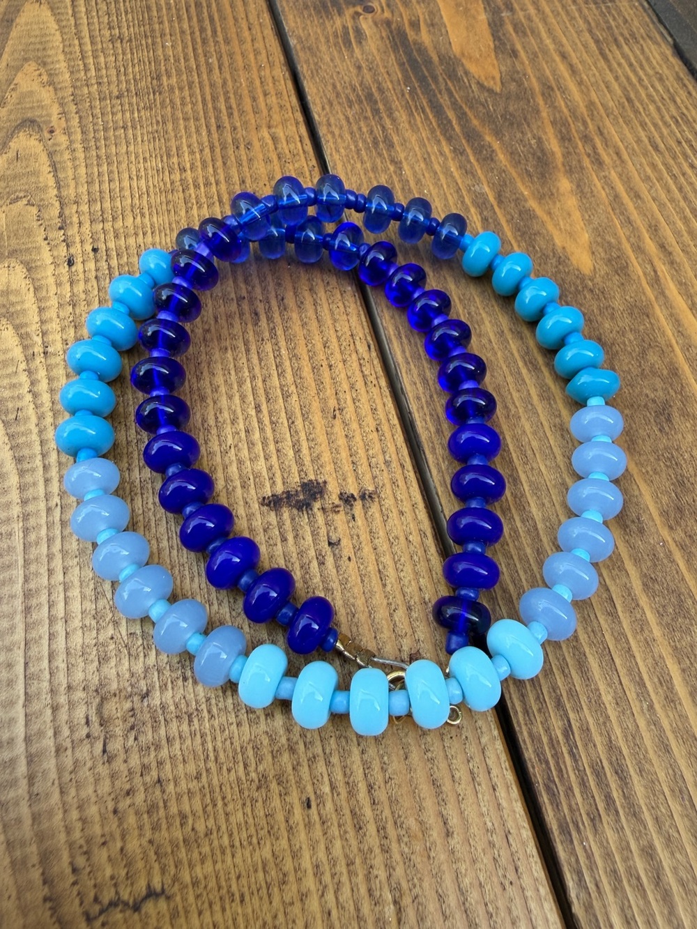 Blue and Turquoise Glass Bead Necklace